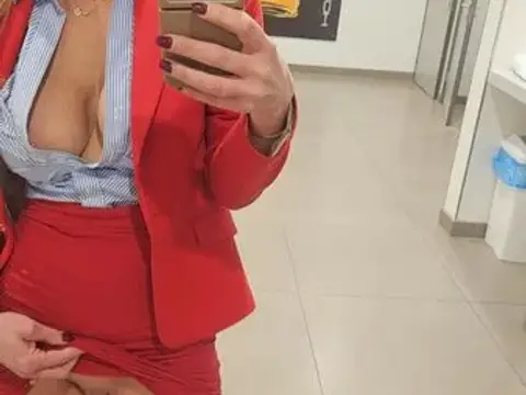 Just a horny MILF in a public restroom…